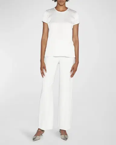 Giorgio Armani Crewneck Short-Sleeve Silk T-Shirt | Thumbnail 5 Giorgio Armani Crewneck Short-Sleeve Silk T-Shirt | Thumbnail 5