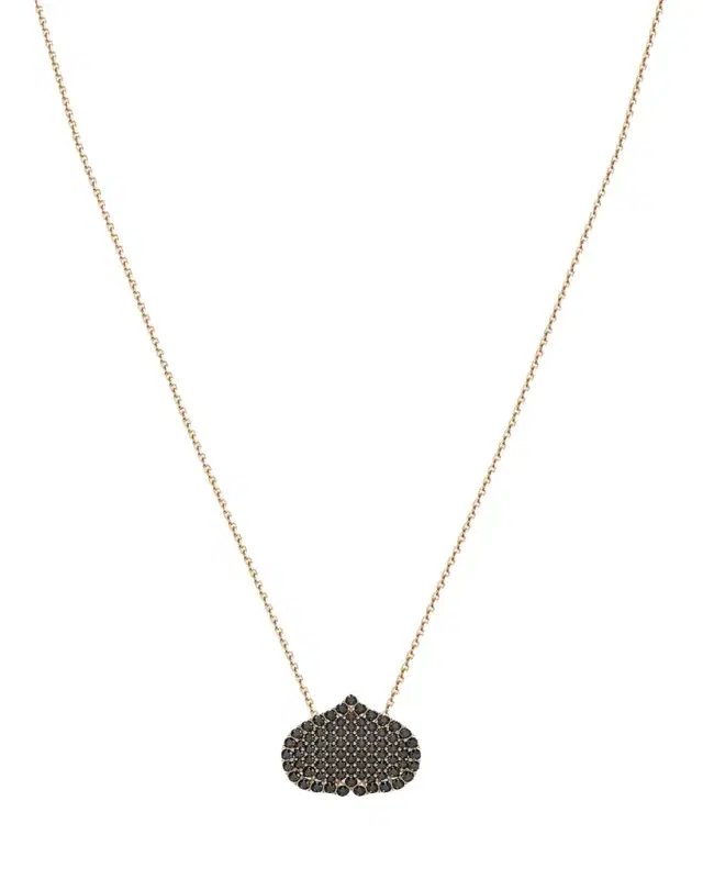 KAMAL Eye Adore Black Diamond Pave Pendant Necklace, 15mm