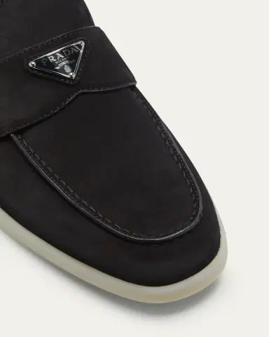 Prada Men's Saint Tropez Triangle Logo Suede Loafers | Thumbnail 15