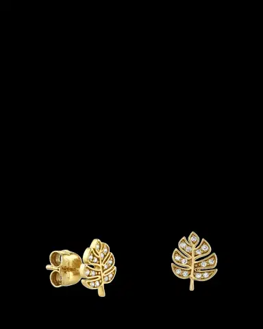 Sydney Evan 14K Tiny Monstera Leaf Stud Earring, Single | Thumbnail 2