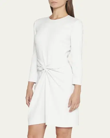 Giorgio Armani Ruched Long-Sleeve A-Line Dress | Thumbnail 4 Giorgio Armani Ruched Long-Sleeve A-Line Dress | Thumbnail 4
