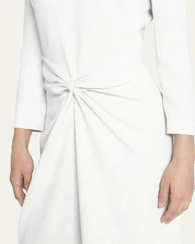 Giorgio Armani Ruched Long-Sleeve A-Line Dress | Thumbnail 5 Giorgio Armani Ruched Long-Sleeve A-Line Dress | Thumbnail 5