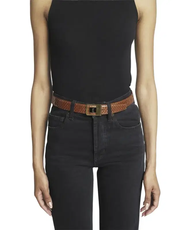 Saint Laurent YSL Python Leather Belt