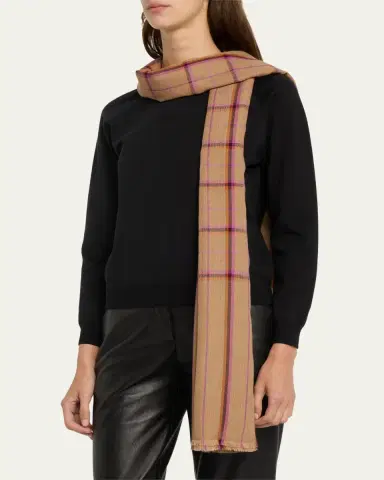 Denis Colomb Kita Plaid Cashmere Shawl | Thumbnail 3