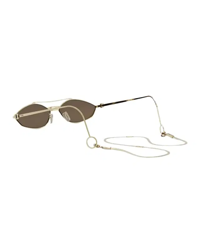 Rimless Geometric Metal Aviator Sunglasses