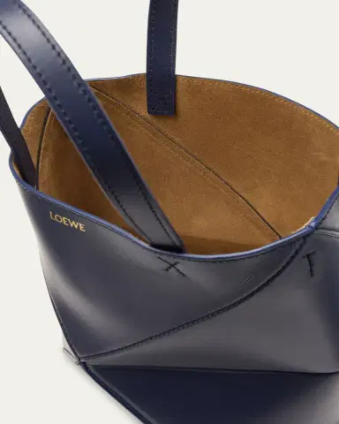 Loewe Puzzle Fold Mini Tote Bag in Shiny Leather | Thumbnail 4