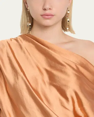 Lana 14K Yellow Gold Laser Disc Linear Earrings | Thumbnail 2