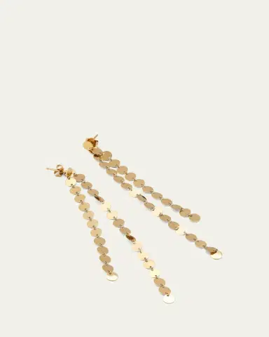 Lana 14K Yellow Gold Laser Disc Linear Earrings | Thumbnail 3