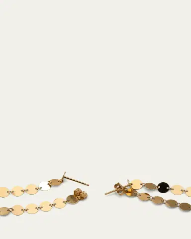 Lana 14K Yellow Gold Laser Disc Linear Earrings | Thumbnail 4