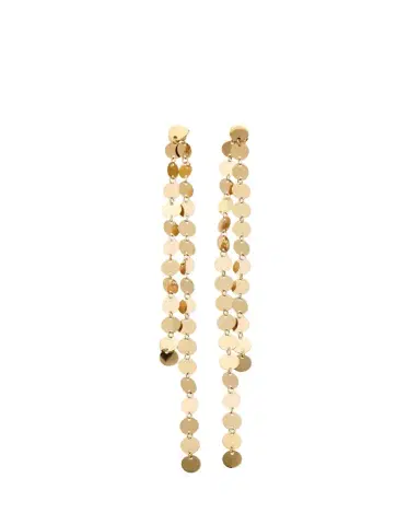 Lana 14K Yellow Gold Laser Disc Linear Earrings | Thumbnail 1