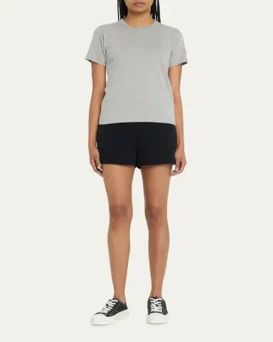 CDG Play Embroidered Heart and Invader Patch Cotton T-Shirt | Thumbnail 2 CDG Play Embroidered Heart and Invader Patch Cotton T-Shirt | Thumbnail 2