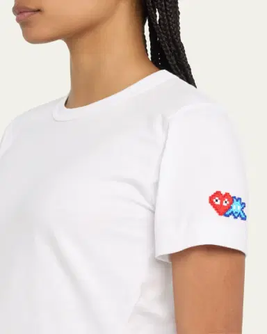 CDG Play Embroidered Heart and Invader Patch Cotton T-Shirt | Thumbnail 10 CDG Play Embroidered Heart and Invader Patch Cotton T-Shirt | Thumbnail 10