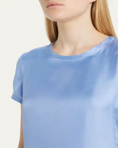 Giorgio Armani Crewneck Short-Sleeve Silk T-Shirt | Thumbnail 5 Giorgio Armani Crewneck Short-Sleeve Silk T-Shirt | Thumbnail 5