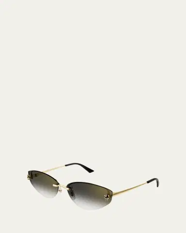 Cartier Panthère Rimless Metal Alloy Cat-Eye Sunglasses | Thumbnail 2 Cartier Panthère Rimless Metal Alloy Cat-Eye Sunglasses | Thumbnail 2