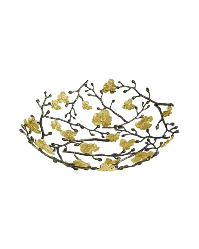 Gold Orchid Centerpiece Bowl