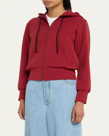 CDG Play Hooded Logo-Patch Zip-Front Sweatshirt | Thumbnail 4