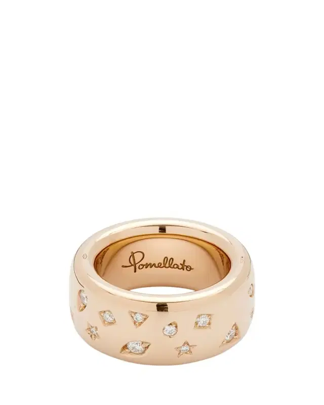 Iconica Large 18K Rose Ring with Diamonds