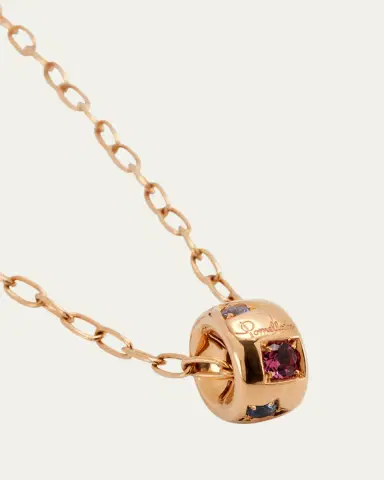 Pomellato 18K Rose Gold Iconica Fancy-Set Multi Gemstone Pendant Necklace | Thumbnail 3