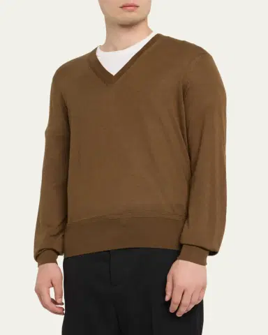 Tom Ford Men's Cashmere V-Neck Sweater | Thumbnail 4
