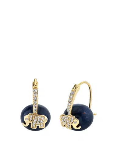Sydney Evan 14K Yellow Gold Diamond and Elephant Bead Earrings | Thumbnail 1 Sydney Evan 14K Yellow Gold Diamond and Elephant Bead Earrings | Thumbnail 1