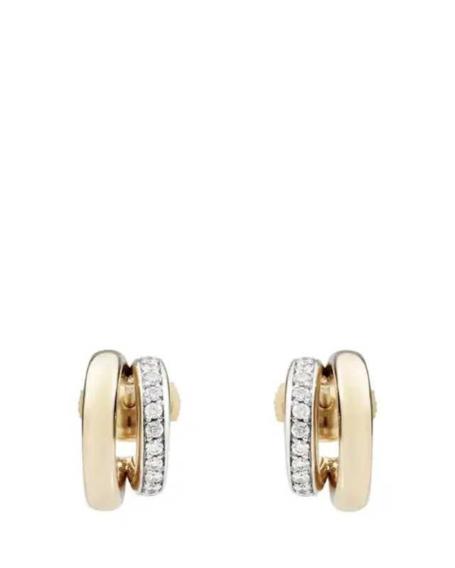 Iconica 18K Rose Gold and Diamond Double Hoop Earrings