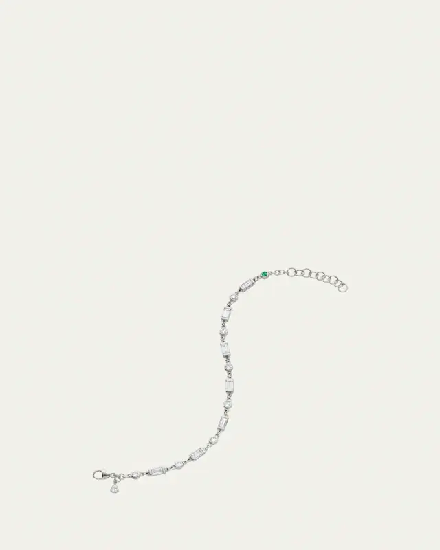 Monica Rich Kosann Sterling Silver Sapphire and Tsavorite Tennis Bracelet
