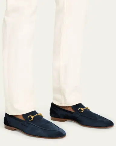 Gucci Men's Jordaan Suede Bit Loafers | Thumbnail 11
