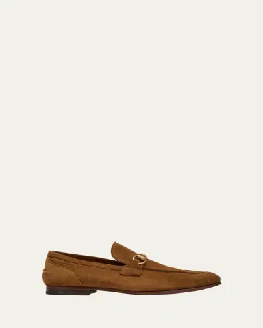 Gucci Men's Jordaan Suede Bit Loafers | Thumbnail 19