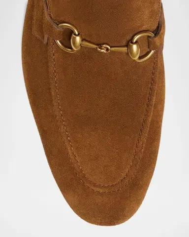Gucci Men's Jordaan Suede Bit Loafers | Thumbnail 26