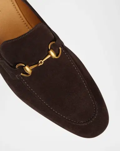 Gucci Men's Jordaan Suede Bit Loafers | Thumbnail 5