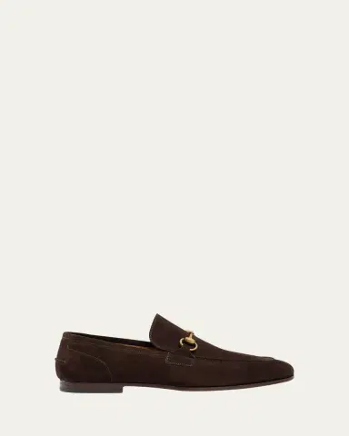 Gucci Men's Jordaan Suede Bit Loafers | Thumbnail 6