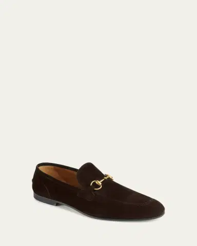Gucci Men's Jordaan Suede Bit Loafers | Thumbnail 8