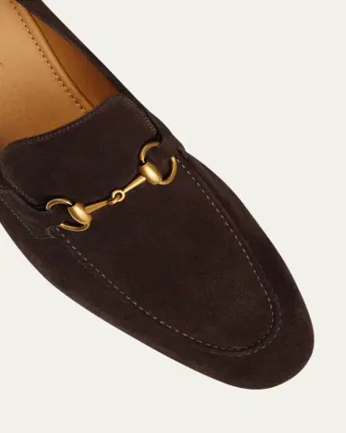 Gucci Men's Jordaan Suede Bit Loafers | Thumbnail 10