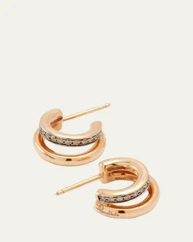 Pomellato Together 18K Rose Gold Brown Diamond Hoop Earrings | Thumbnail 3