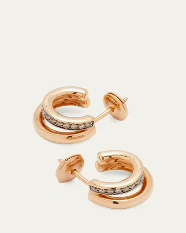 Pomellato Together 18K Rose Gold Brown Diamond Hoop Earrings | Thumbnail 4
