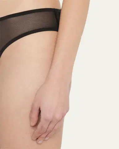 Livy Tiger-Embroidered Mesh Briefs | Thumbnail 3