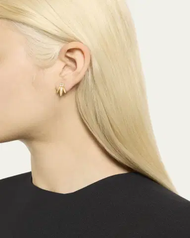 Ileana Makri Baguette Diamond Grass Straw Earrings in 18K Yellow | Thumbnail 2