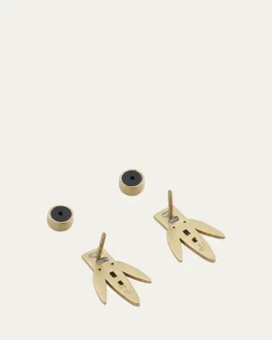 Ileana Makri Baguette Diamond Grass Straw Earrings in 18K Yellow | Thumbnail 4