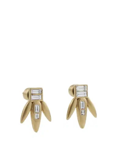 Ileana Makri Baguette Diamond Grass Straw Earrings in 18K Yellow | Thumbnail 1