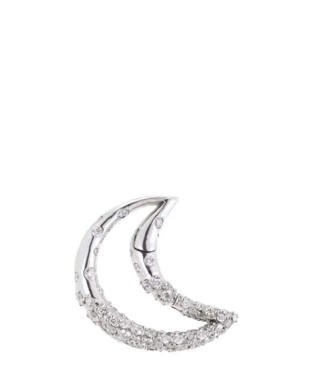 Marla Aaron Diamond Dipped Crescent Moonlock in 18K White Gold