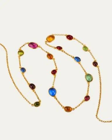 ben-amun 24K Yellow Gold Multi-Stone Wrap Station Necklace | Thumbnail 3