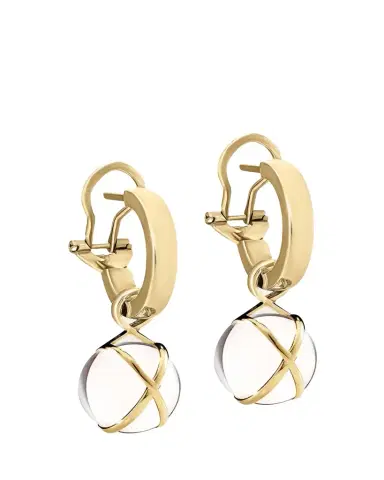 L. Klein Prisma 18k Gold Crystal Quartz Hoop Drop Earrings | Thumbnail 1