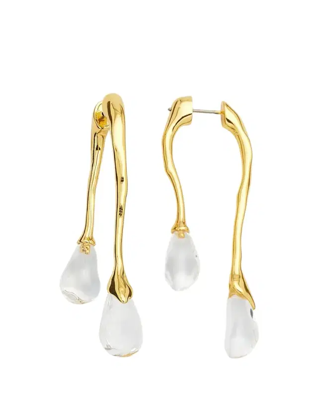 Lucite Front-Back Double Drop Earrings