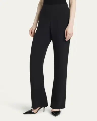 Giorgio Armani Black Cady Straight-Leg Pants | Thumbnail 4