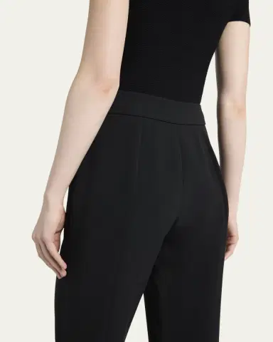 Giorgio Armani Black Cady Straight-Leg Pants | Thumbnail 5