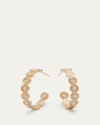 Sydney Evan 14k Gold Fluted Diamond Earrings | Thumbnail 3