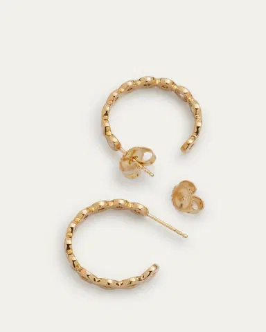 Sydney Evan 14k Gold Fluted Diamond Earrings | Thumbnail 4