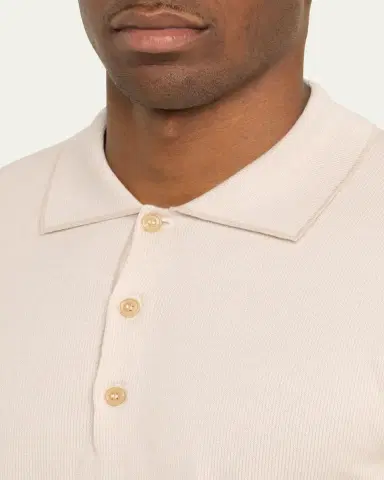 Brioni Men's Wool-Silk Polo Shirt | Thumbnail 5