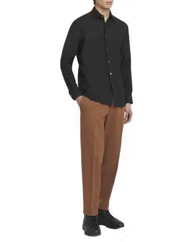 ZEGNA Men's Cashco Cashmere-Cotton Sport Shirt | Thumbnail 1 ZEGNA Men's Cashco Cashmere-Cotton Sport Shirt | Thumbnail 1