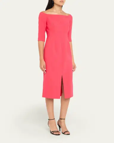 Carolina Herrera Off-Shoulder Midi Dress | Thumbnail 4 Carolina Herrera Off-Shoulder Midi Dress | Thumbnail 4